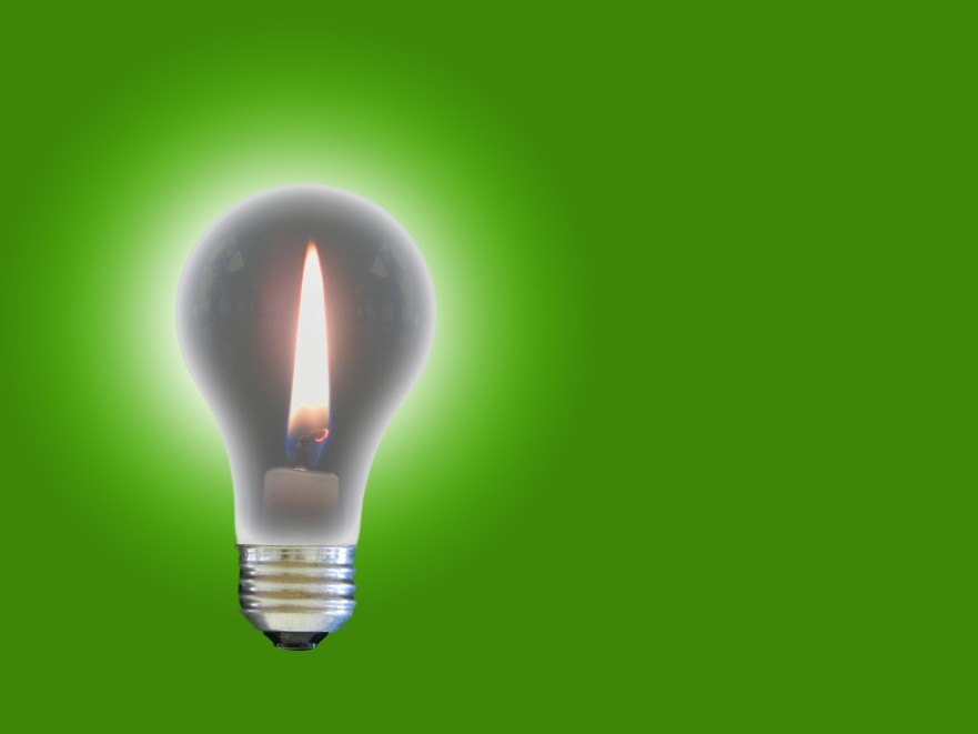 Match flame inside a lightbulb